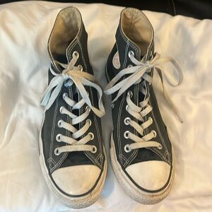 Converse Black and White High-Top Athletic Shoes
